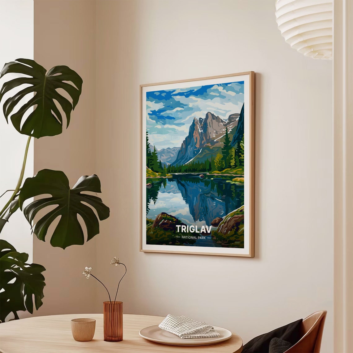 Triglav National Park Slovenia Alpine Lake Mirror Peaks Travel Poster - Image 2