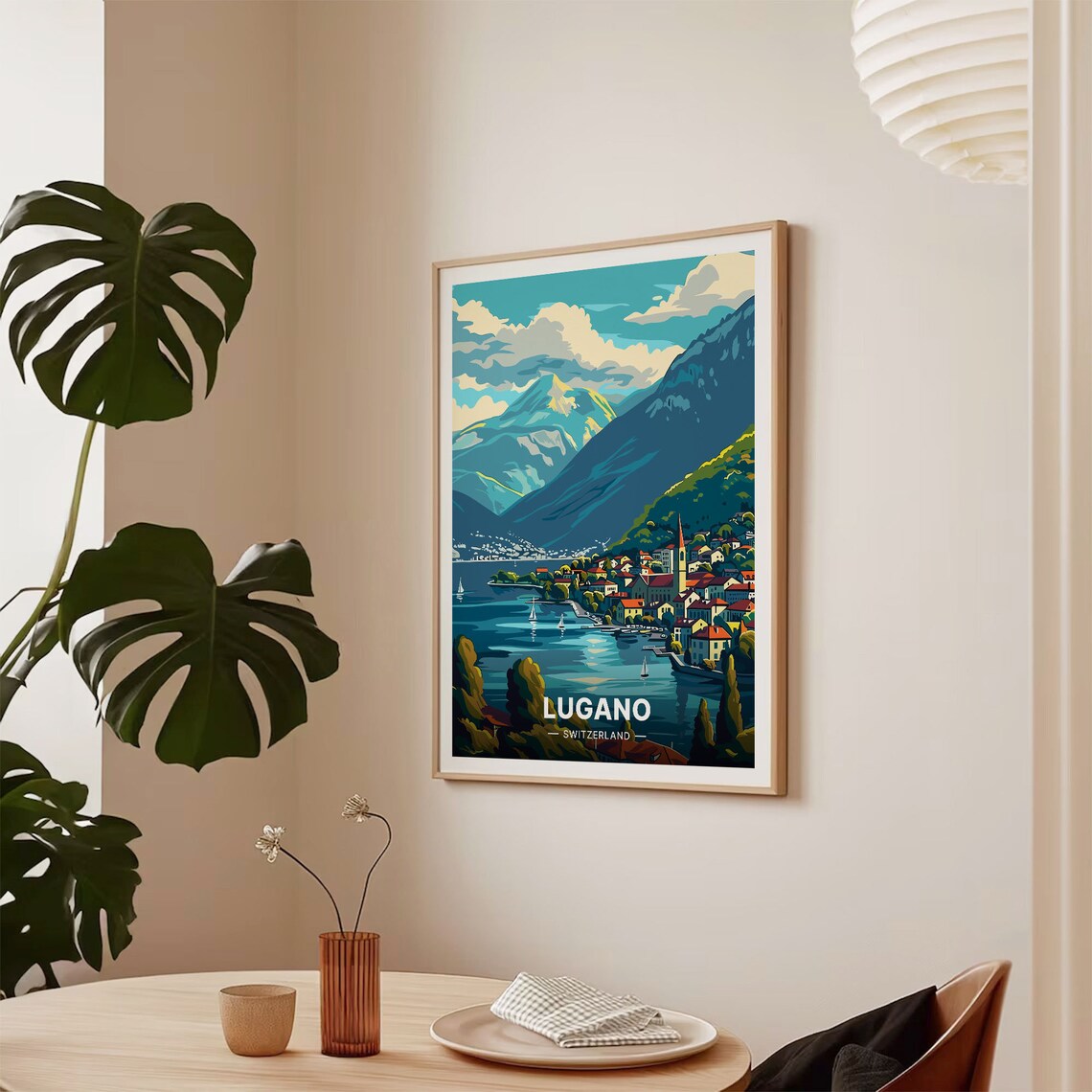 Lugano Switzerland Travel Poster, Scenic Wall Art - Image 2