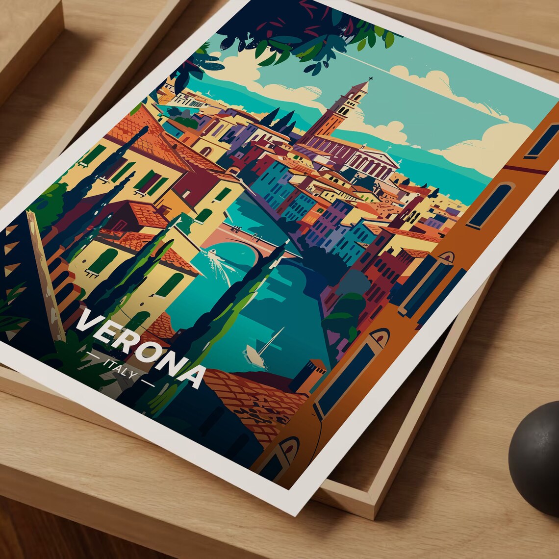 Verona Italy Travel Poster, Artistic Wall Decor - Image 3