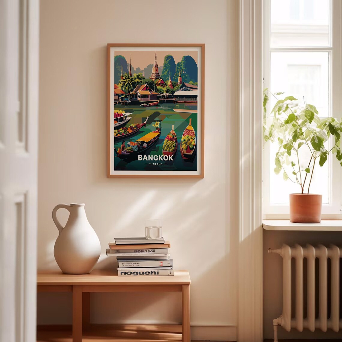 Bangkok Skyline and Floating Market Travel Poster - Image 4
