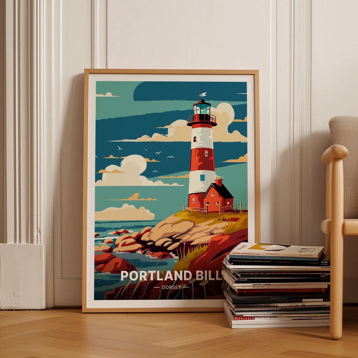 Portland Bill Dorset Lighthouse Sea Cliffs Rocky Coast Poster