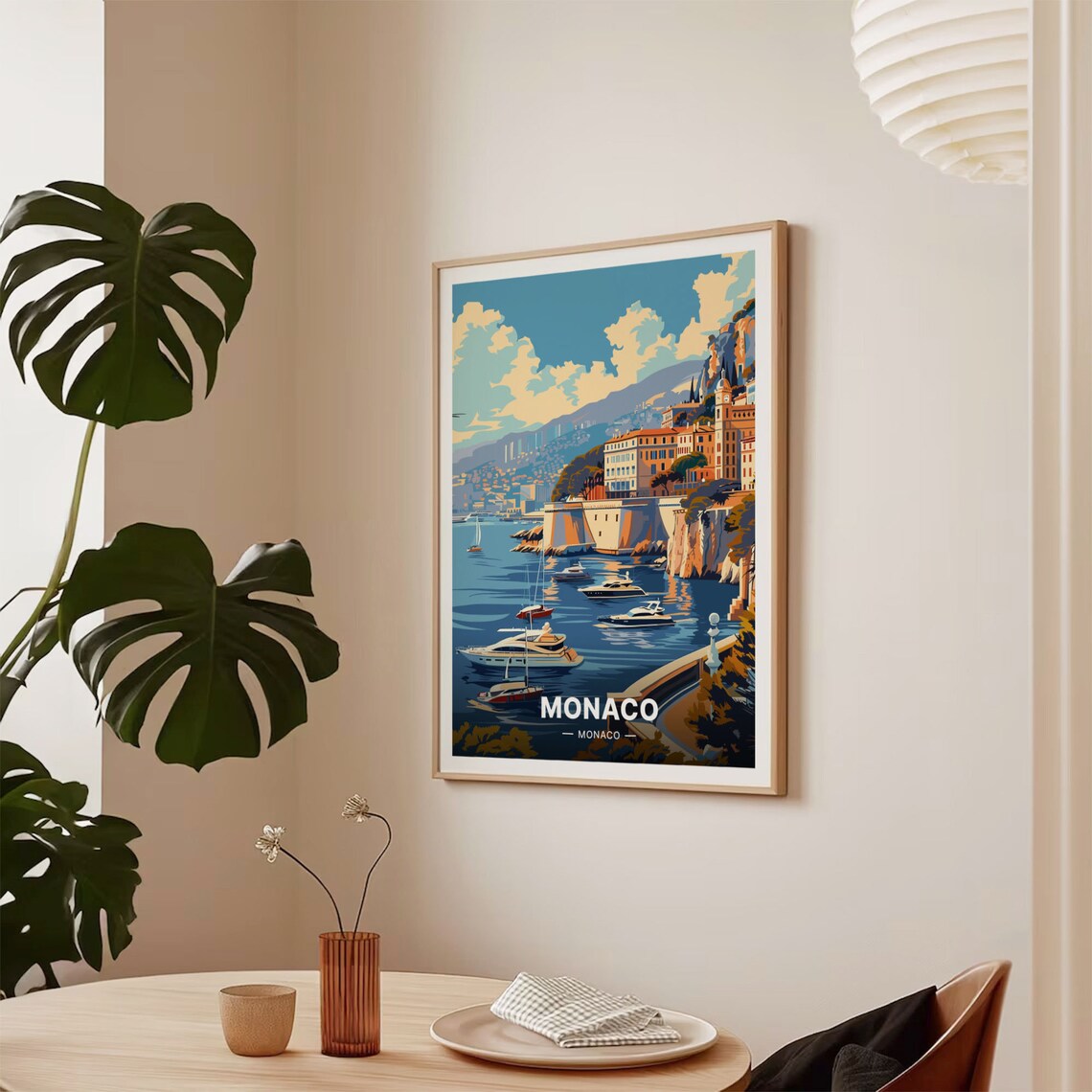 Monaco Travel Poster, French Riviera Cityscape Art - Image 2