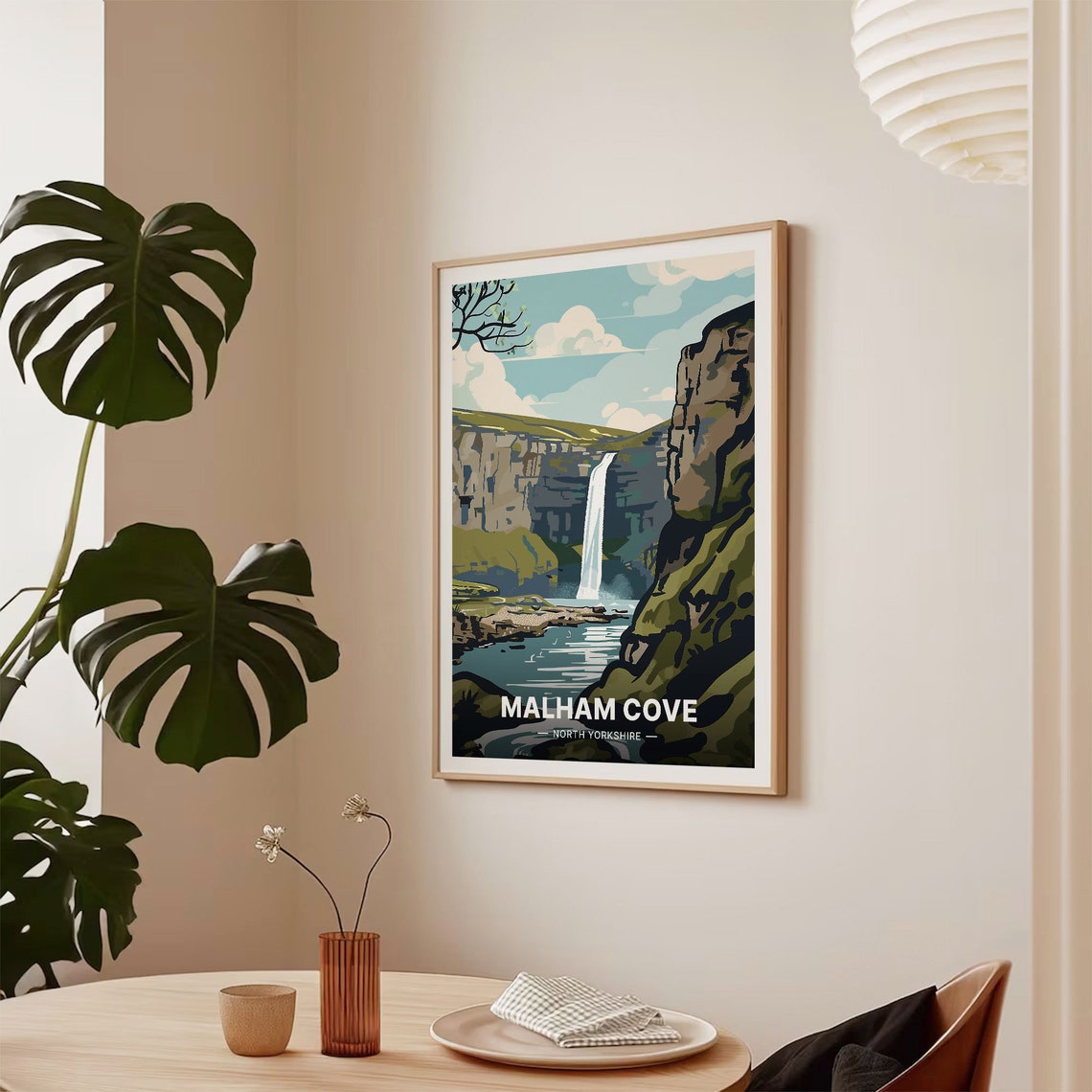 Malham Cove North Yorkshire Limestone Waterfall Landscape Poster - Image 2