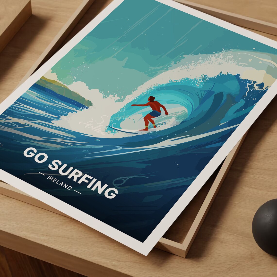 Ireland Surfing Big Wave Rider Beach Ocean Adventure Travel Poster - Image 3