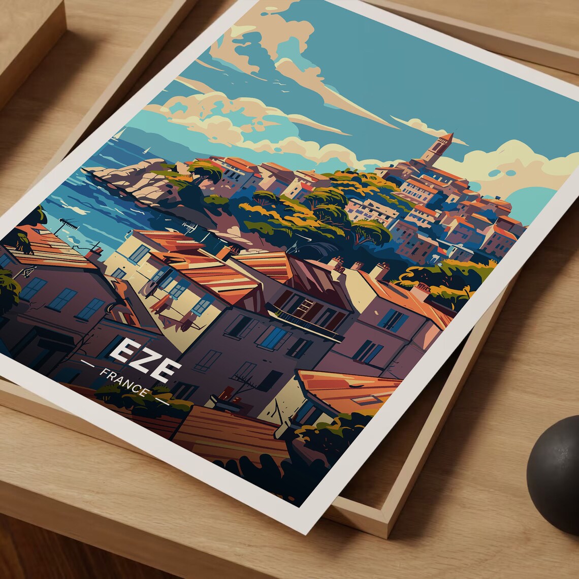 Eze France Travel Poster Coastal Landscape Wall Art French Riviera Home Dcor Art Lover Gift Idea Travel Inspired Artwork C20 1418 - Image 3