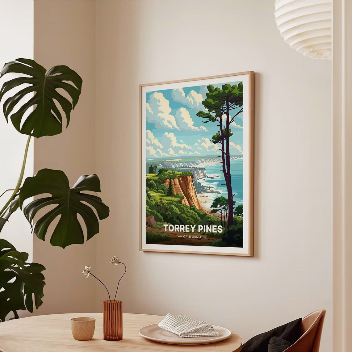 Torrey Pines California Coastal Cliffs Pine Trees Ocean Travel Poster - Image 2