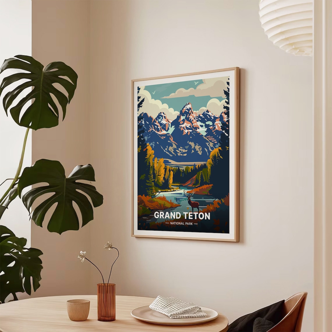 Grand Teton National Park Travel Poster, Scenic Art - Image 2
