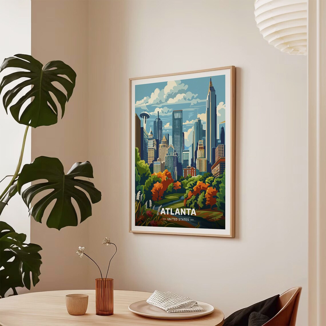 Atlanta Cityscape Travel Poster, City Lovers Decor - Image 2