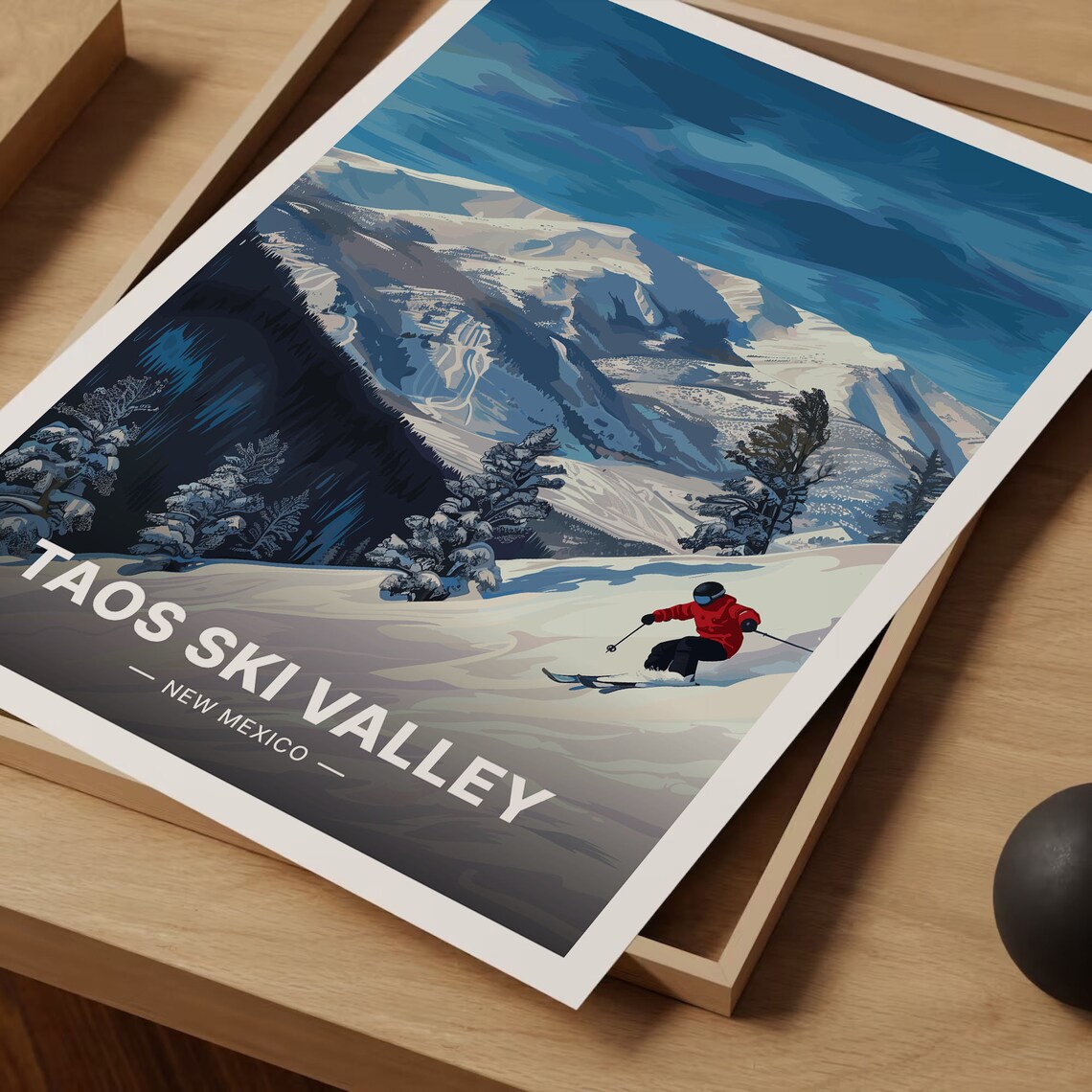 Taos Ski Valley Retro Travel Poster, New Mexico - Image 3