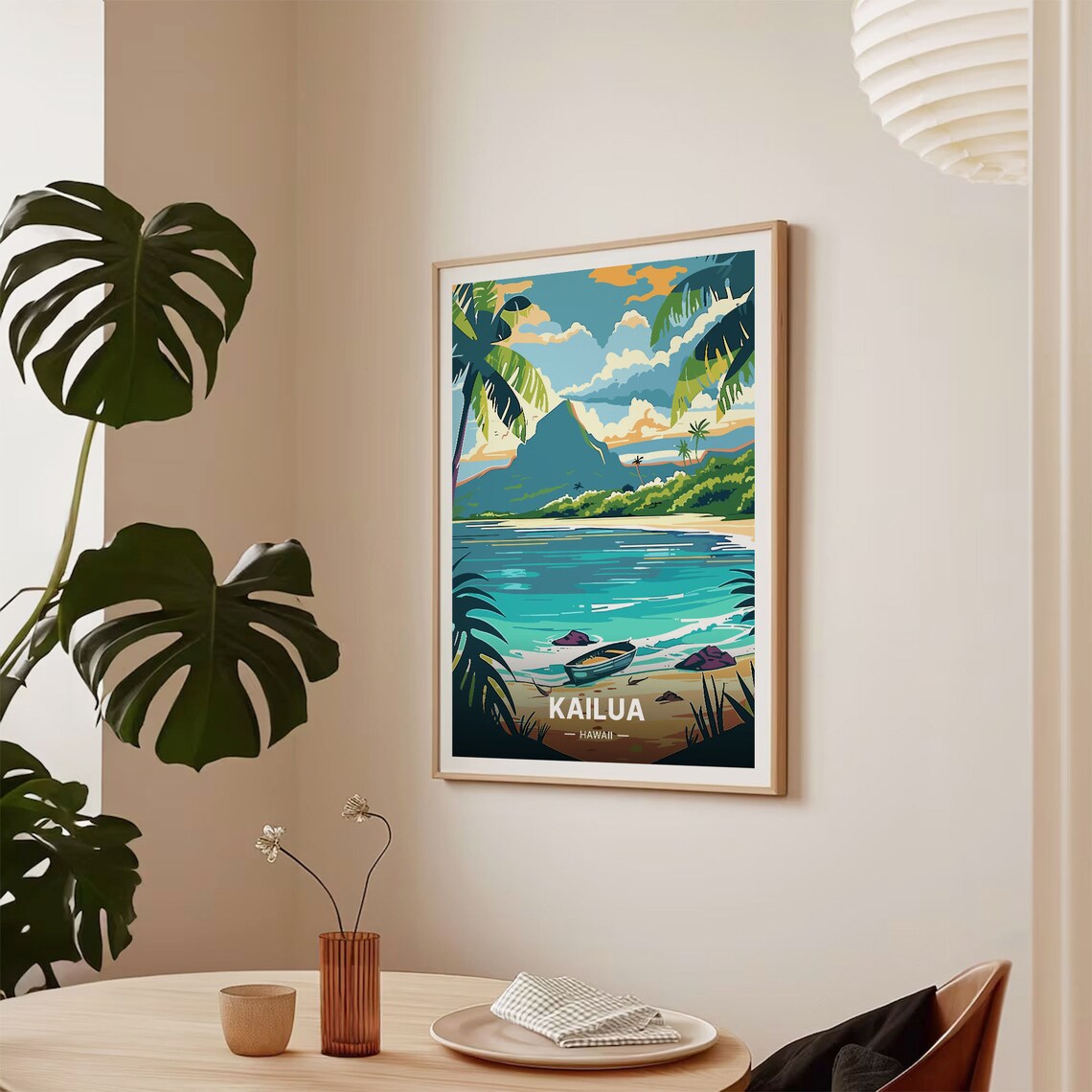 Kailua Hawaii Travel Poster, Tropical Beach Landscape - Image 2