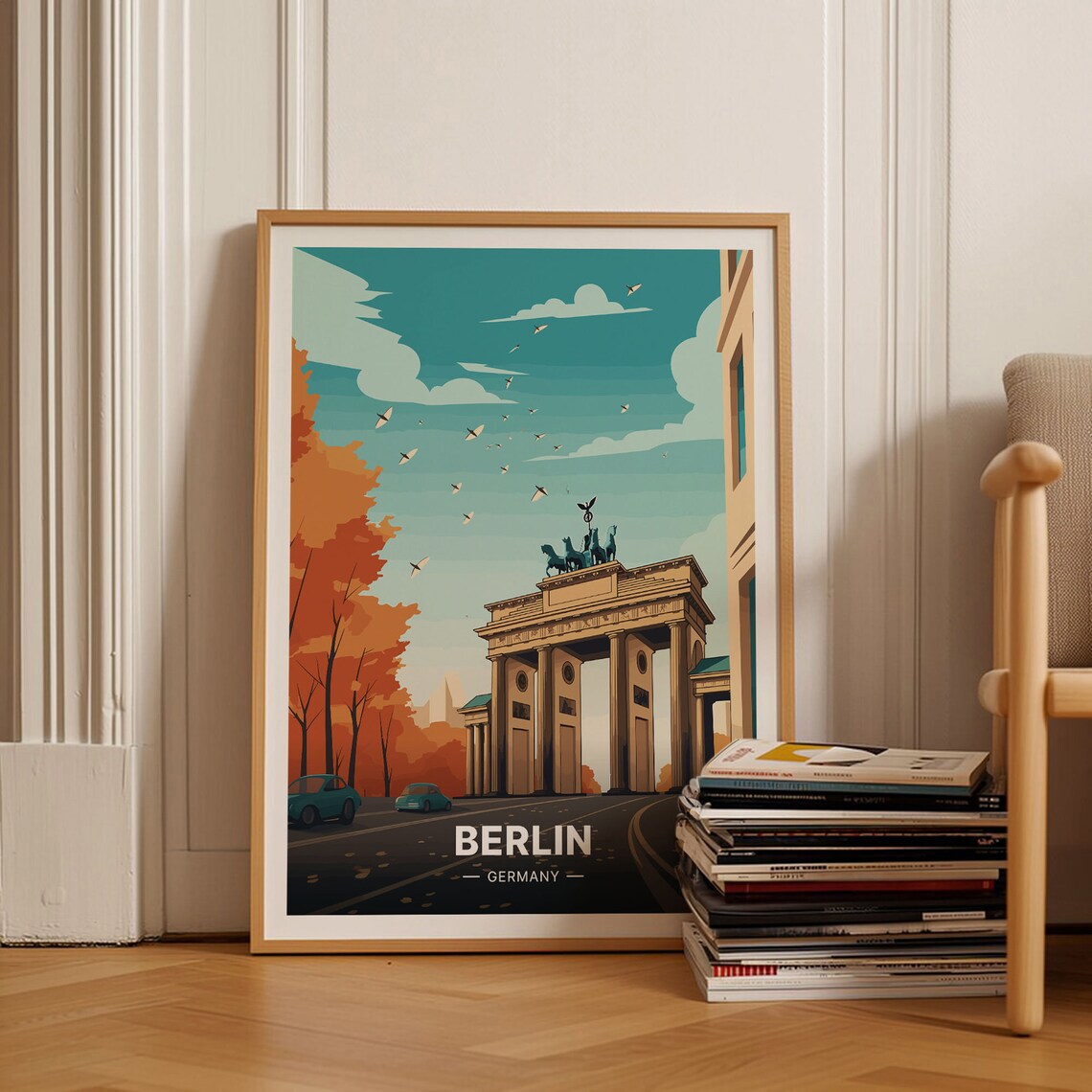Berlin Travel Poster, Germany Cityscape Art Print