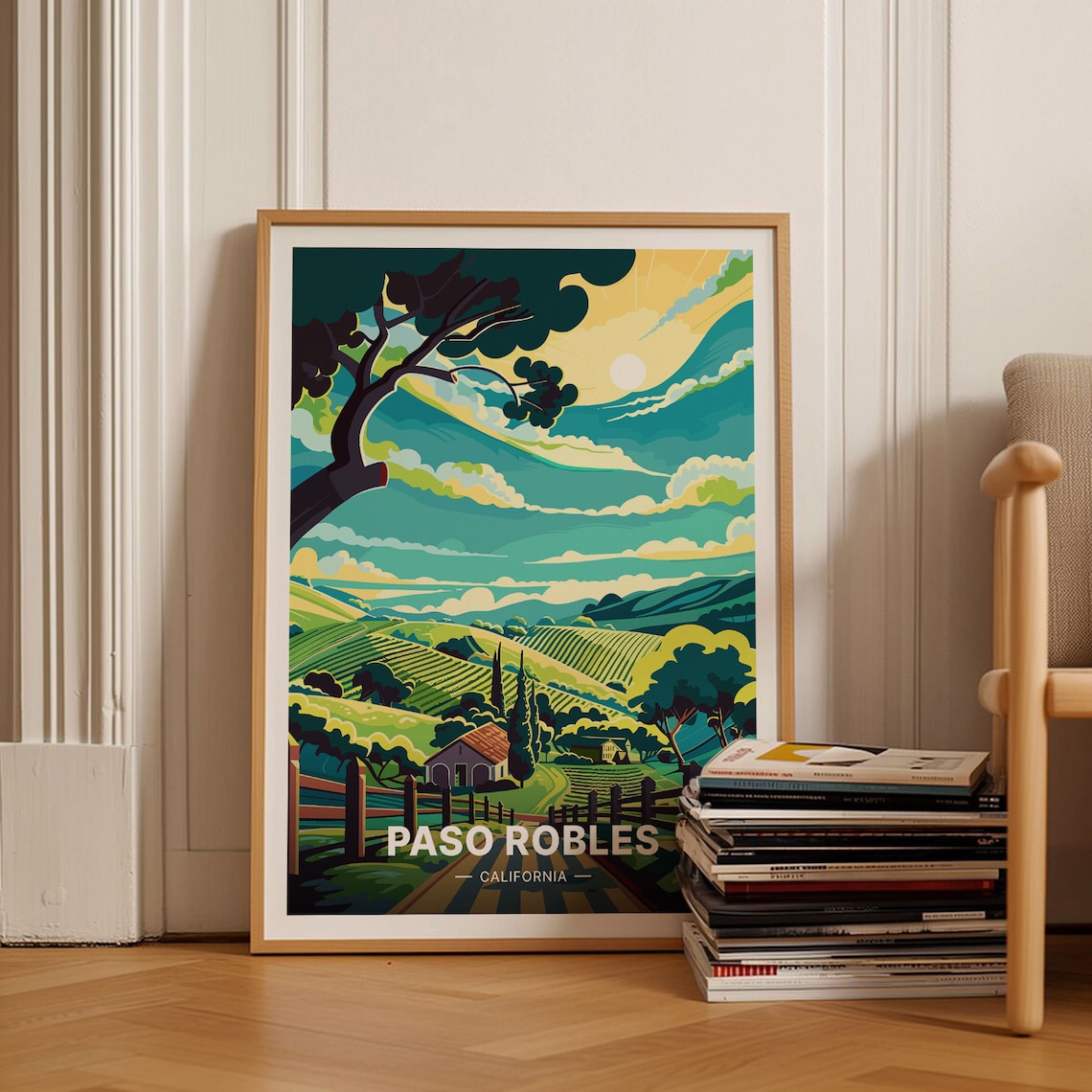 Paso Robles Vintage Travel Poster, California Art Print