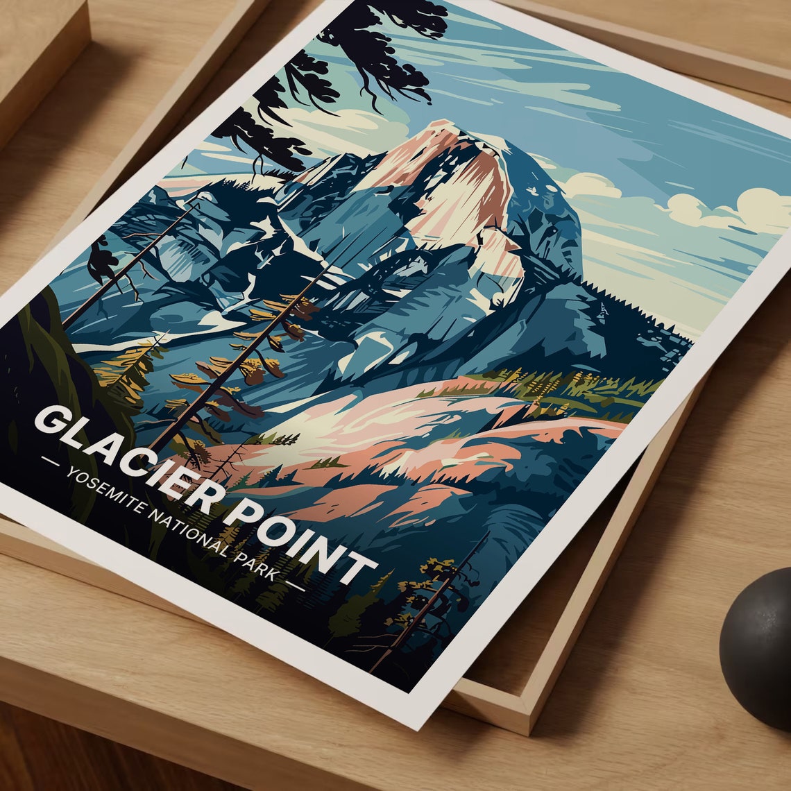 Glacier Point Yosemite Half Dome Mountain View Snow Peak Poster - Image 3