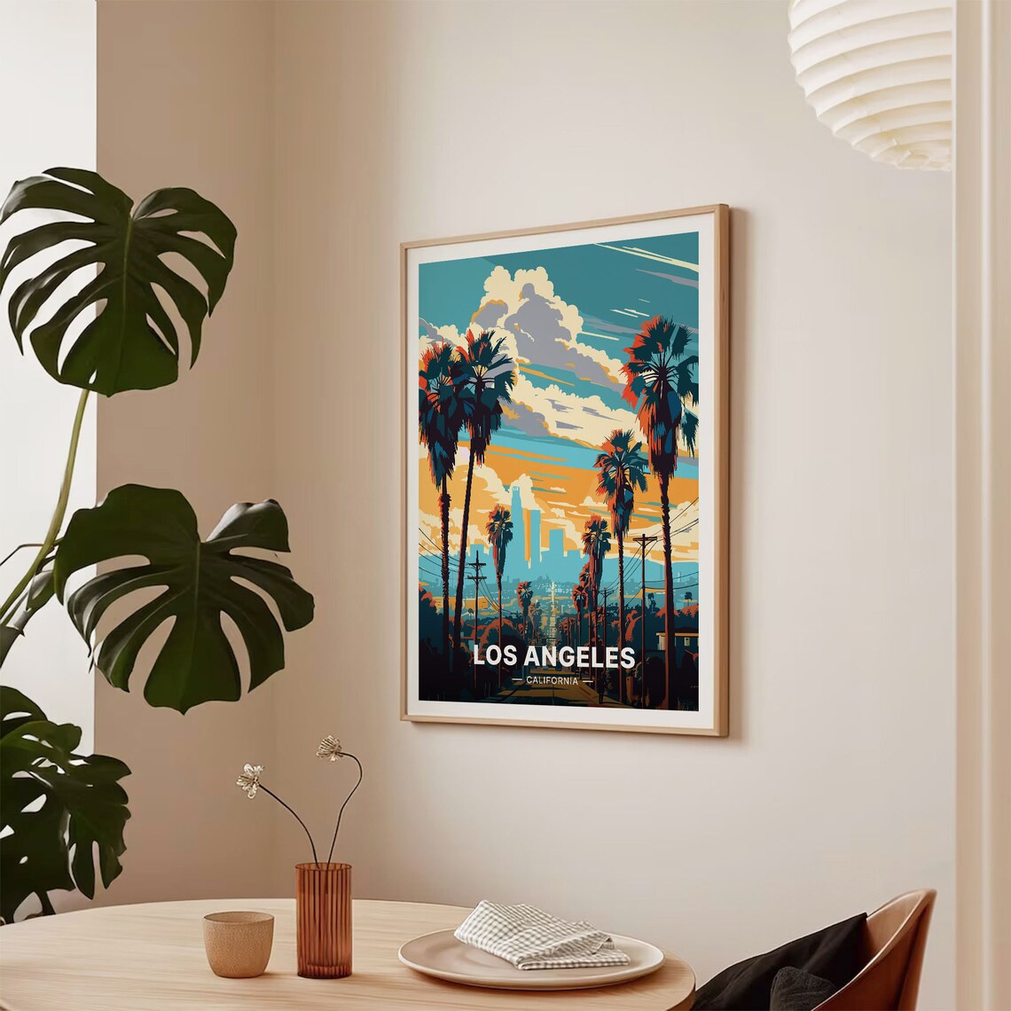 Los Angeles Travel Poster, California Cityscape Art - Image 2