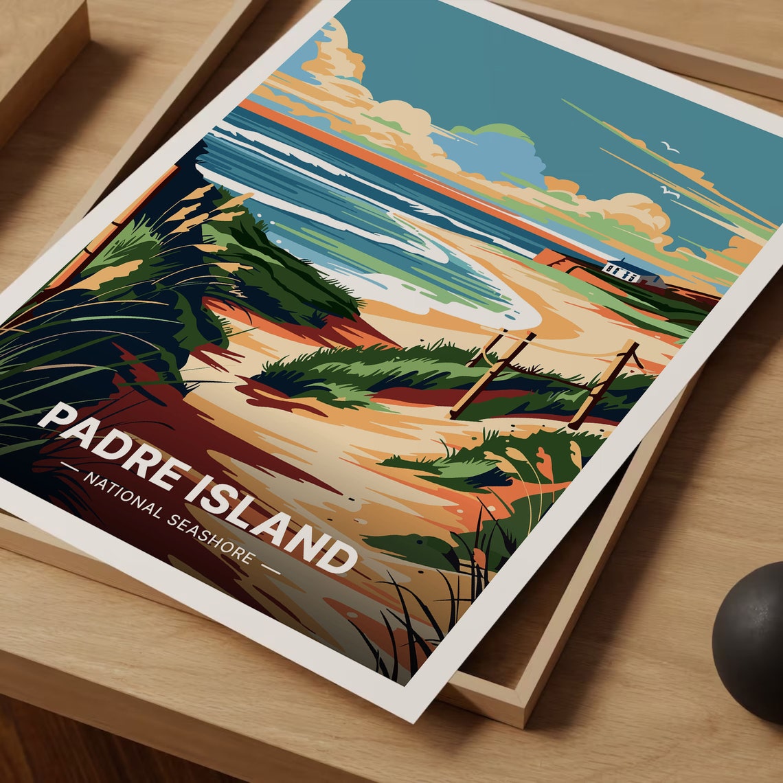 Padre Island National Seashore Texas Beach Dunes Sunset Poster - Image 3