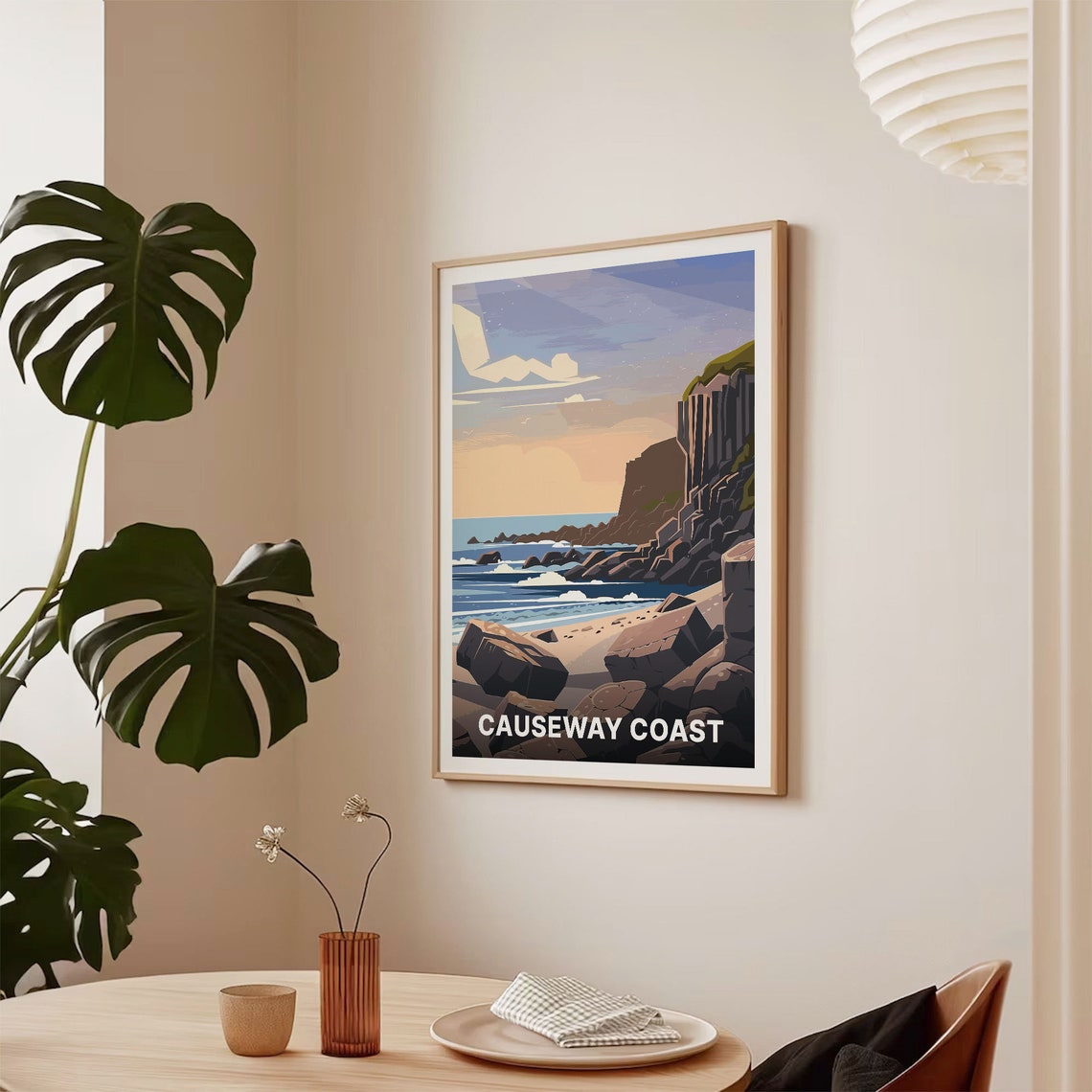 Causeway Coast Northern Ireland Basalt Cliffs Sunset Travel Poster - Image 2