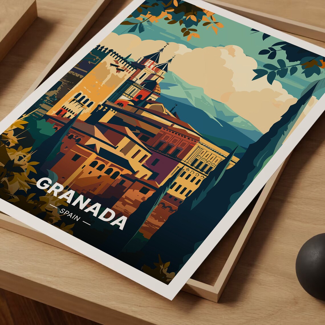 Granada Spain Travel Poster, Artistic Wall Decor - Image 3