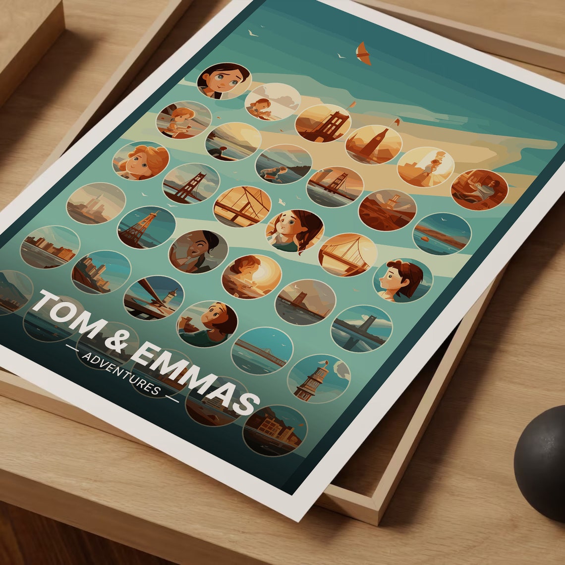 Tom and Emmas Adventures Custom Travel Memory Grid Art Poster - Image 3