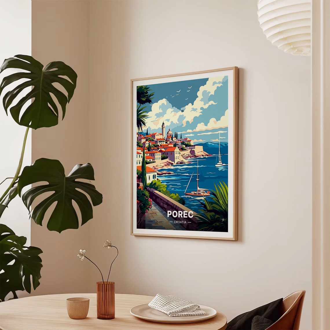 Porec Croatia Coastal Old Town Sailboats Harbour Travel Poster - Image 2