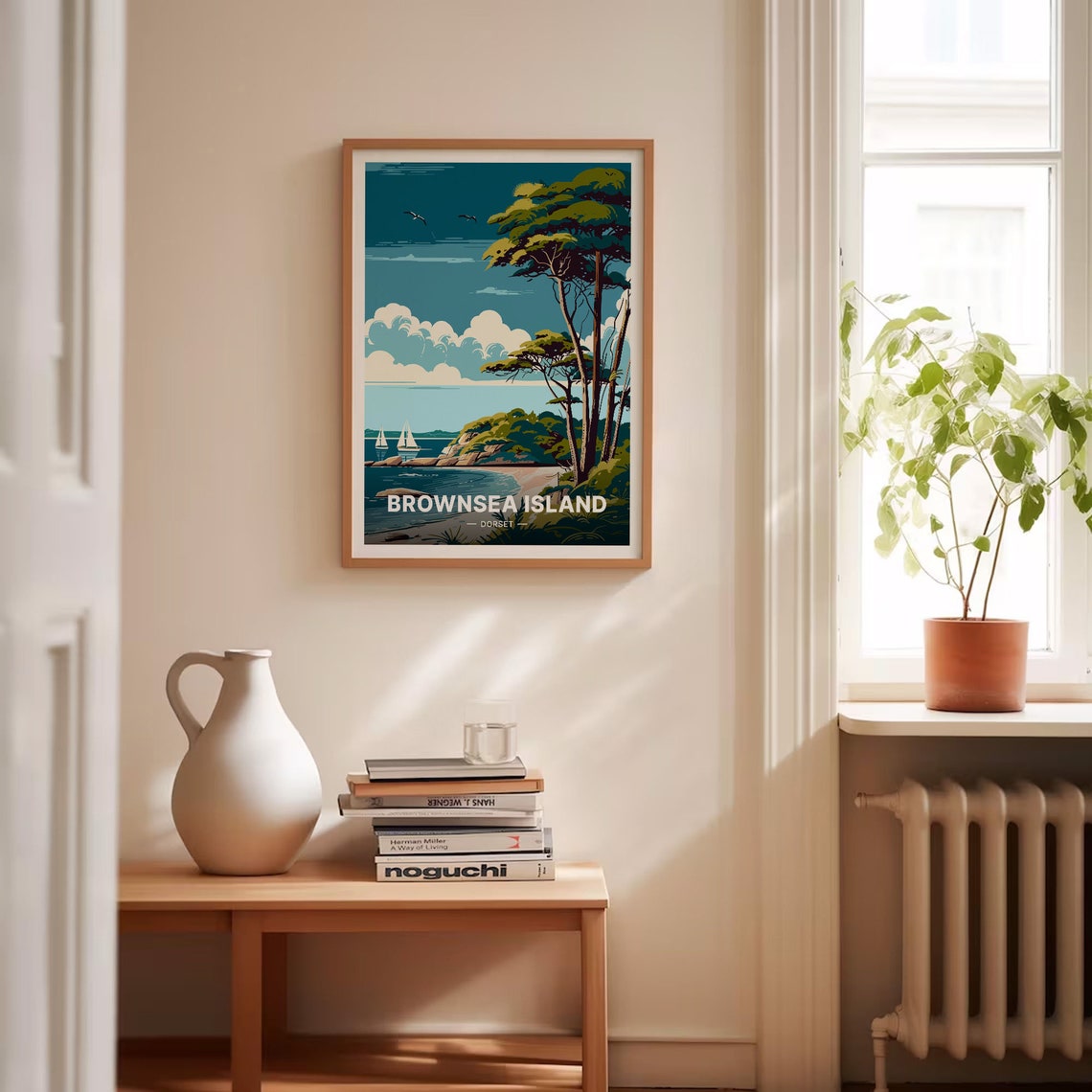 Brownsea Island Dorset Pine Trees Cove Sailboats Harbor Poster - Image 4