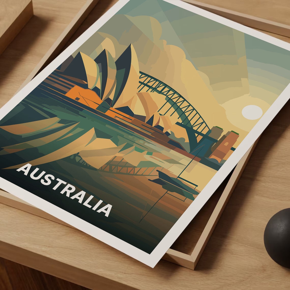 Australia Sydney Opera House Harbour Bridge Vintage Travel Poster Art - Image 3