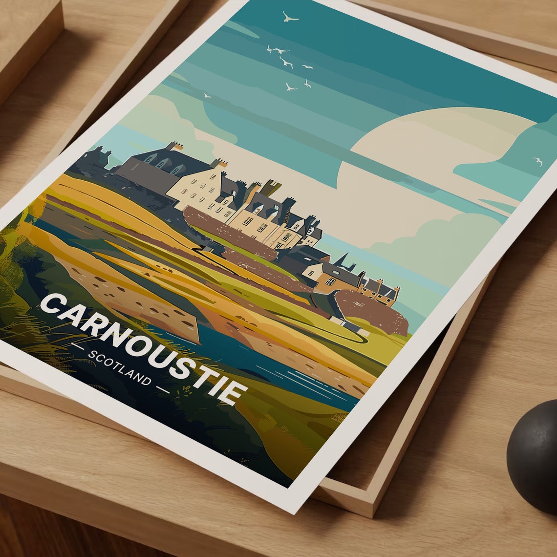 Carnoustie Scotland Golf Course Links Fairway Seaside Travel Poster - Image 3