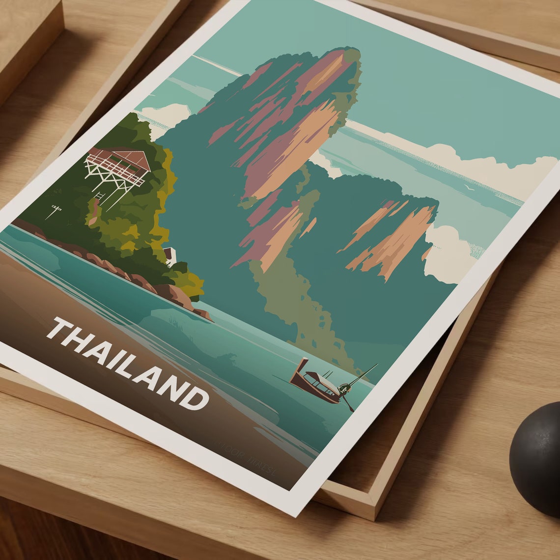Thailand Tropical Beach Limestone Karsts Exotic Travel Poster - Image 3