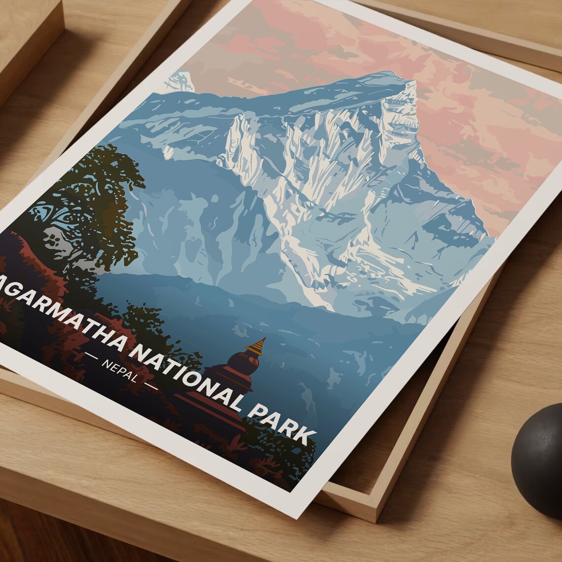 Sagarmatha National Park Travel Poster, Nepal Himalayas - Image 3