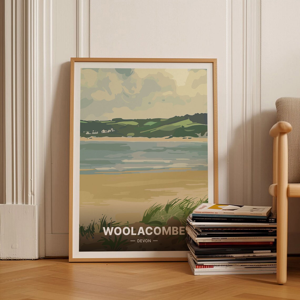 Woolacombe Devon Sandy Beach Rolling Hills Seaside Escape Poster