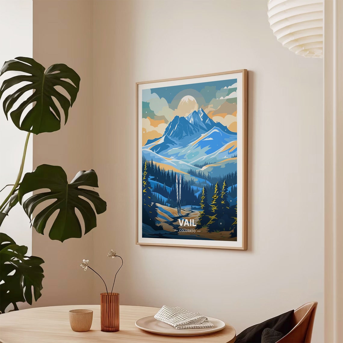 Vail Colorado Snowy Alpine Peaks Ski Resort Retreat Travel Poster - Image 2
