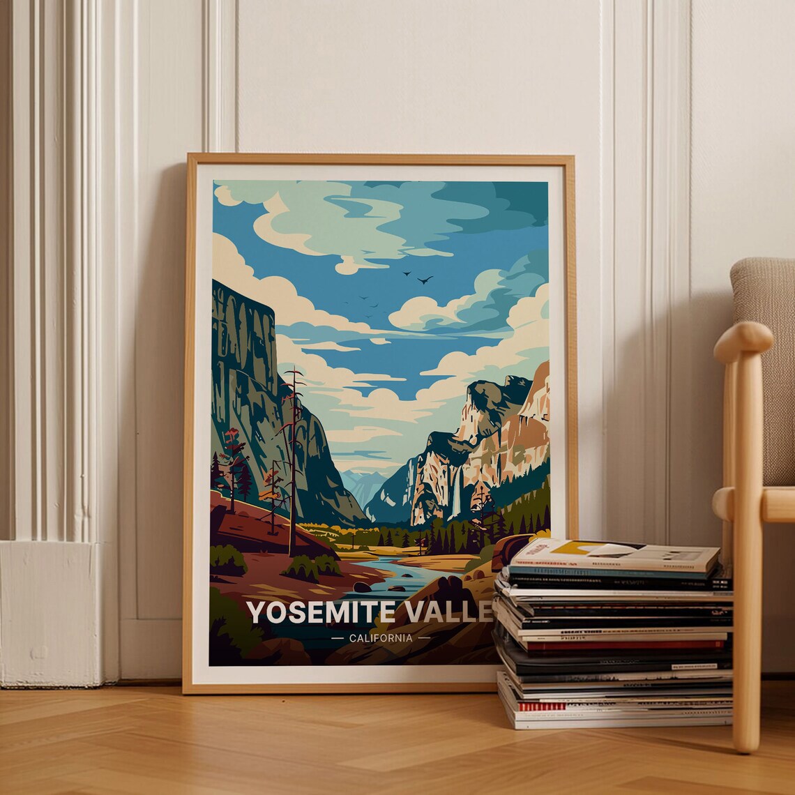Yosemite Valley California Granite Cliffs Waterfall National Park Poster