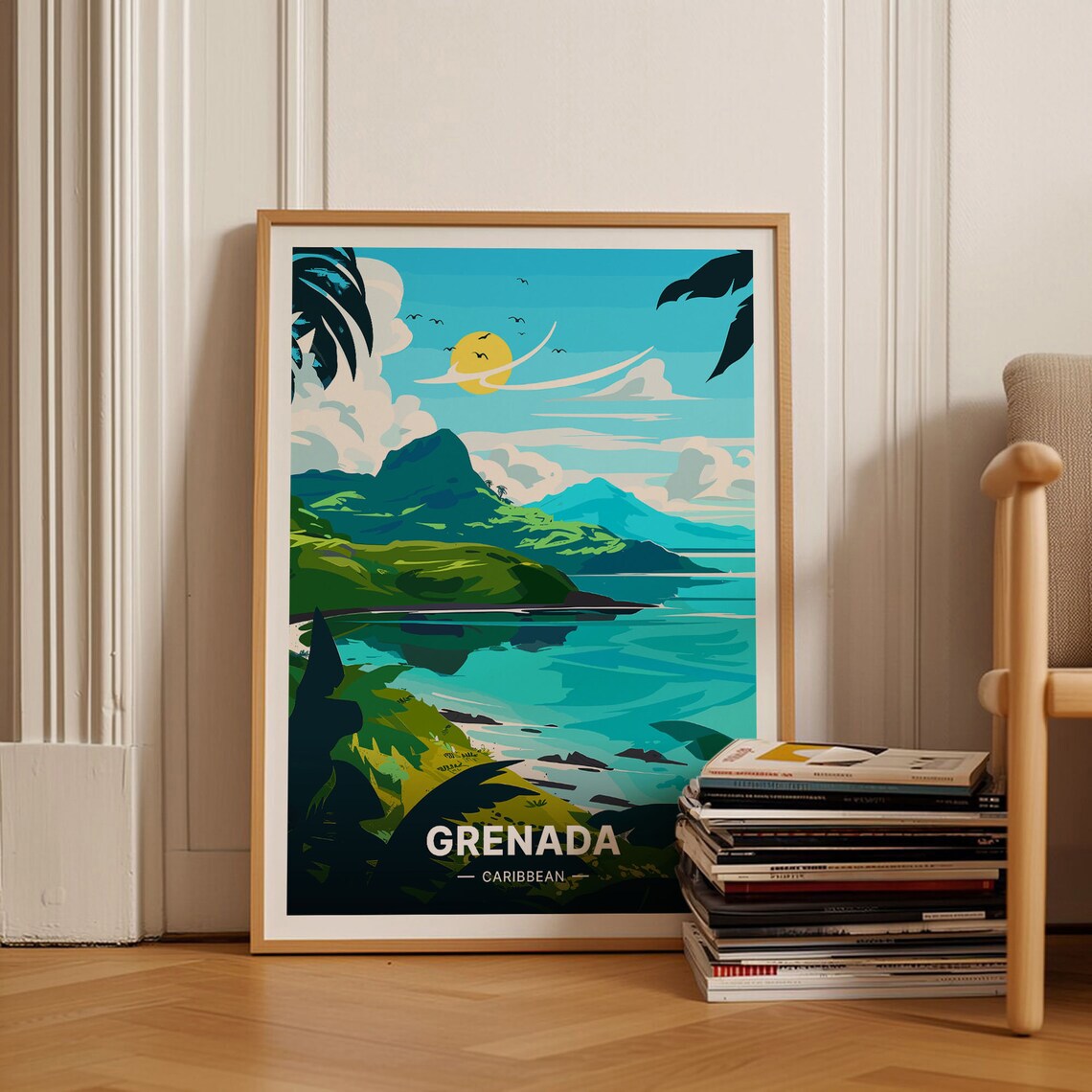 Grenada Travel Poster, Caribbean Wall Art