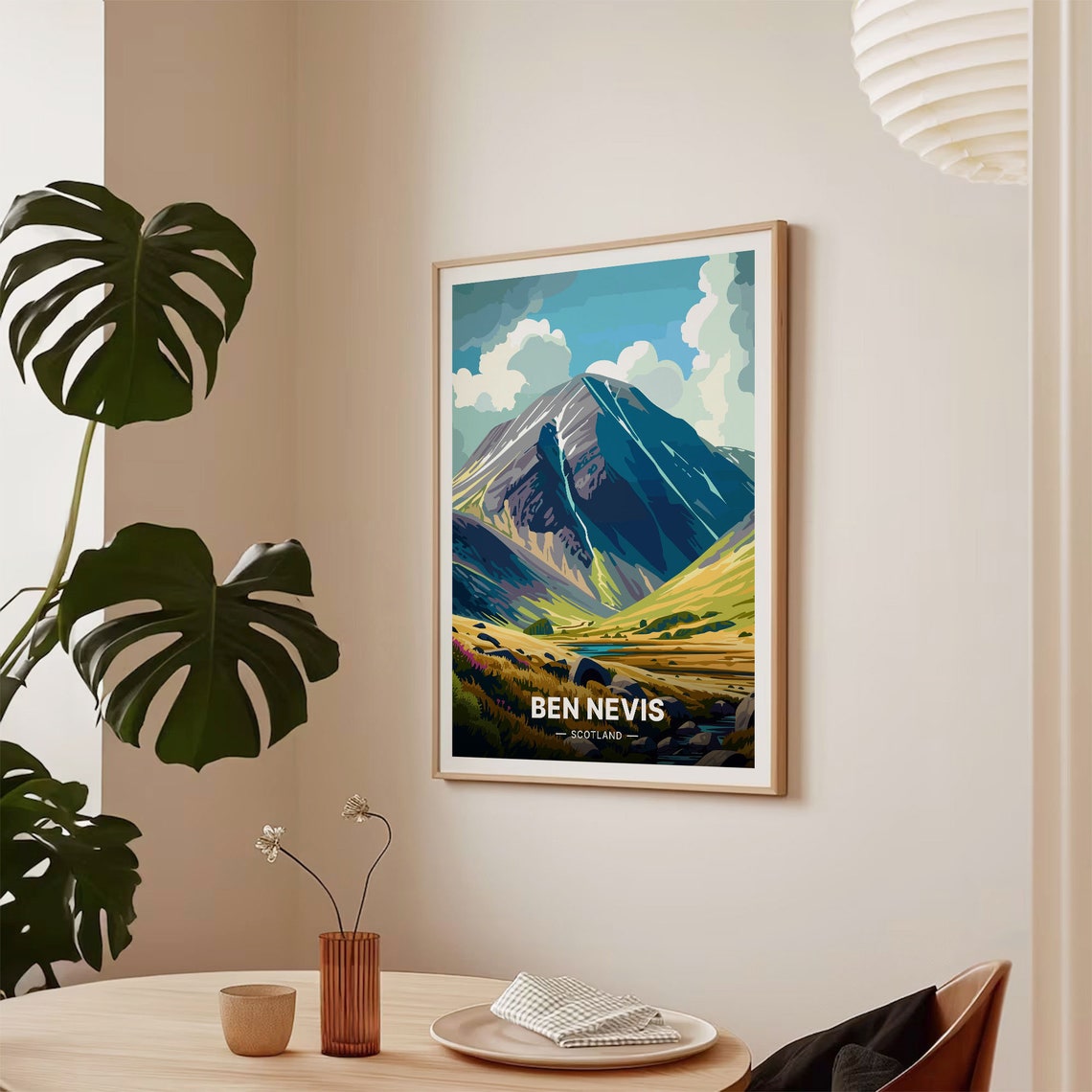 Ben Nevis Scotland Travel Poster Mountain Peak Highland Landscape Art - Image 2