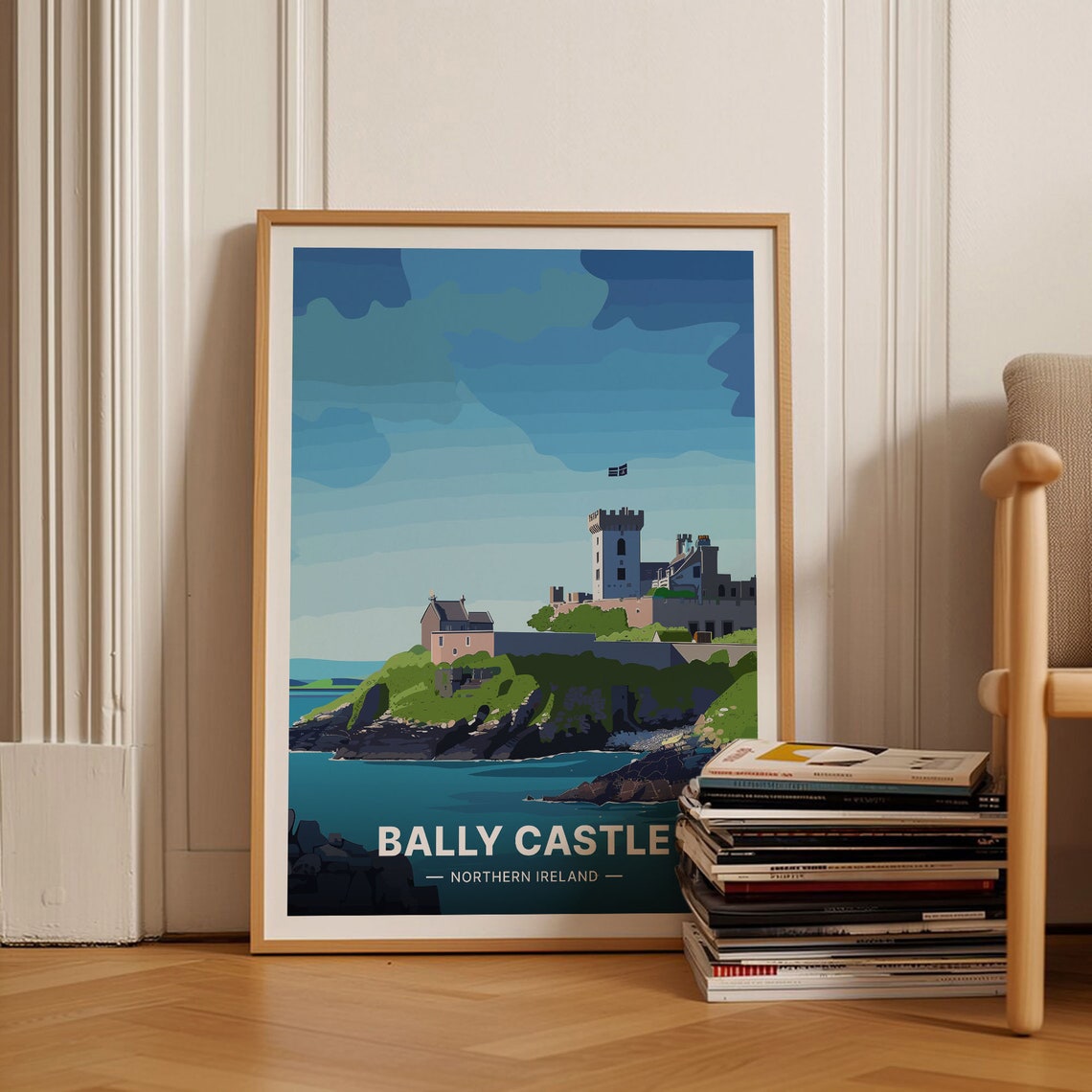 Ballycastle Northern Ireland Castle Coast Sea Cliff View Poster