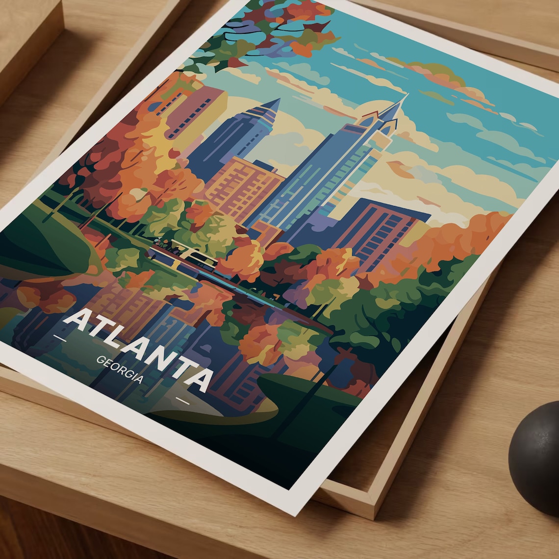 Atlanta Skyline Poster, Mid-Century Modern Travel Print - Image 3