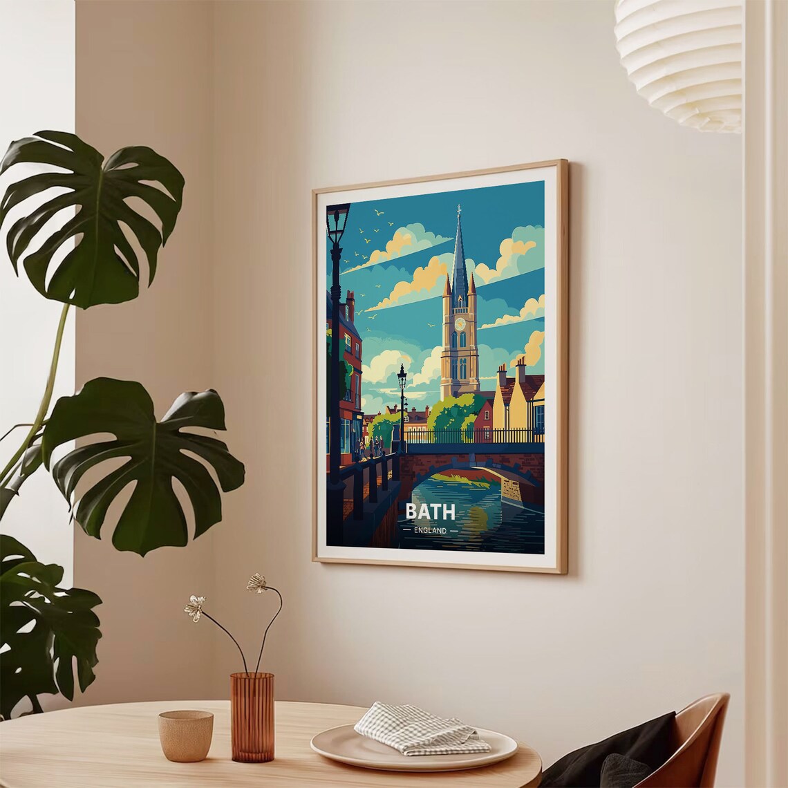 Bath England Travel Poster, Artistic Cityscape Art Print - Image 2