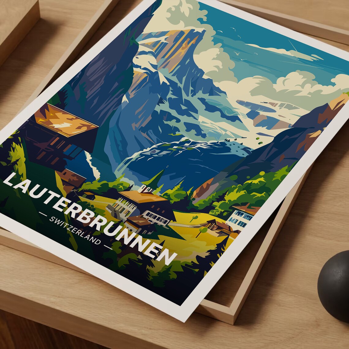 Lauterbrunnen Valley Travel Poster, Swiss Alps - Image 3