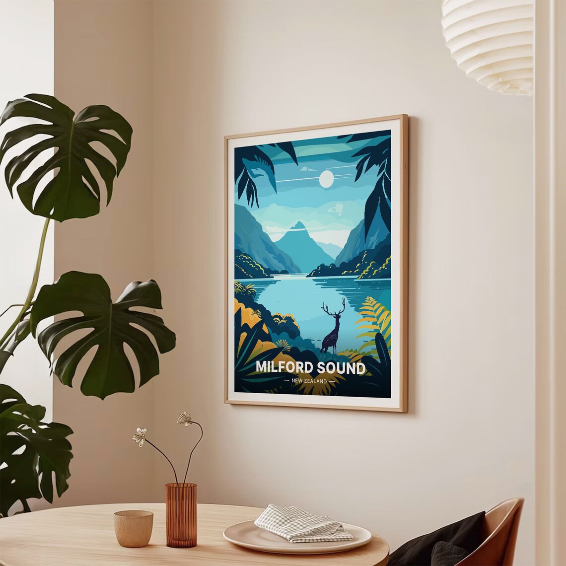 Milford Sound Scenic Travel Poster, New Zealand Landscape - Image 2