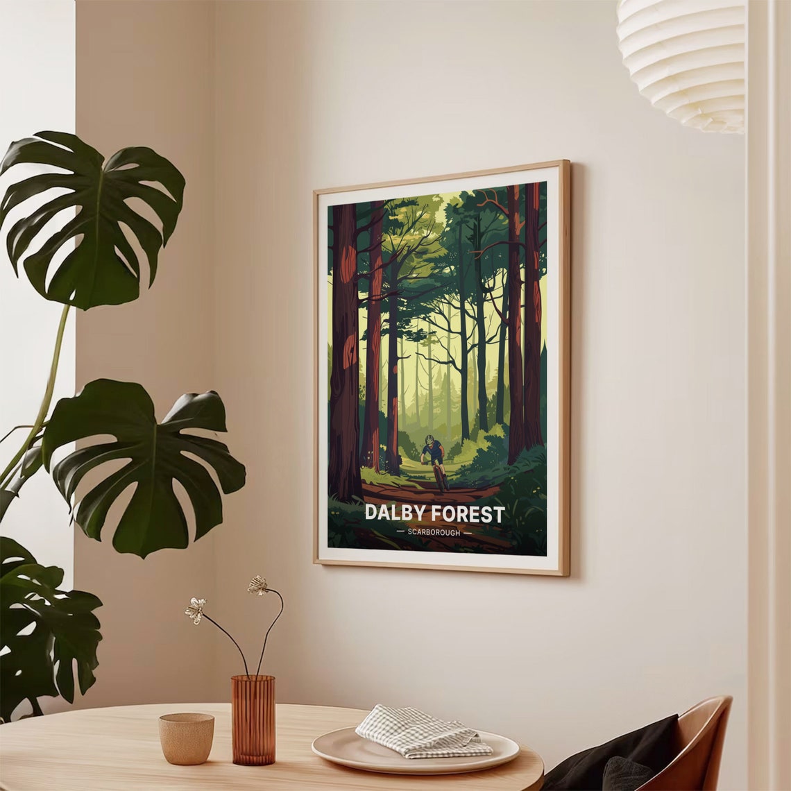 Dalby Forest Scarborough Mountain Biker Woodland Trail Poster - Image 2