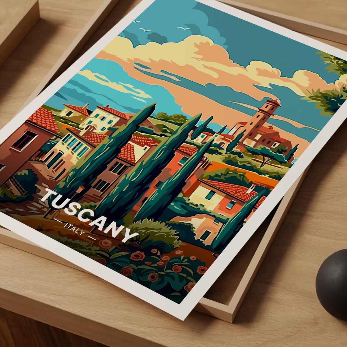 Tuscany Italy Travel Poster, Scenic Landscape Art Print - Image 3