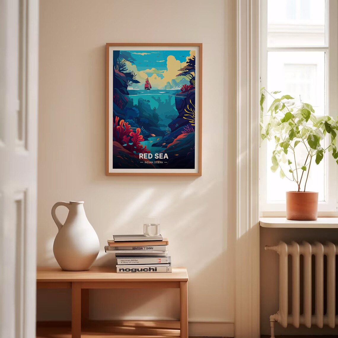 Red Sea Coral Canyon Sailboat Diving Underwater World Poster - Image 4