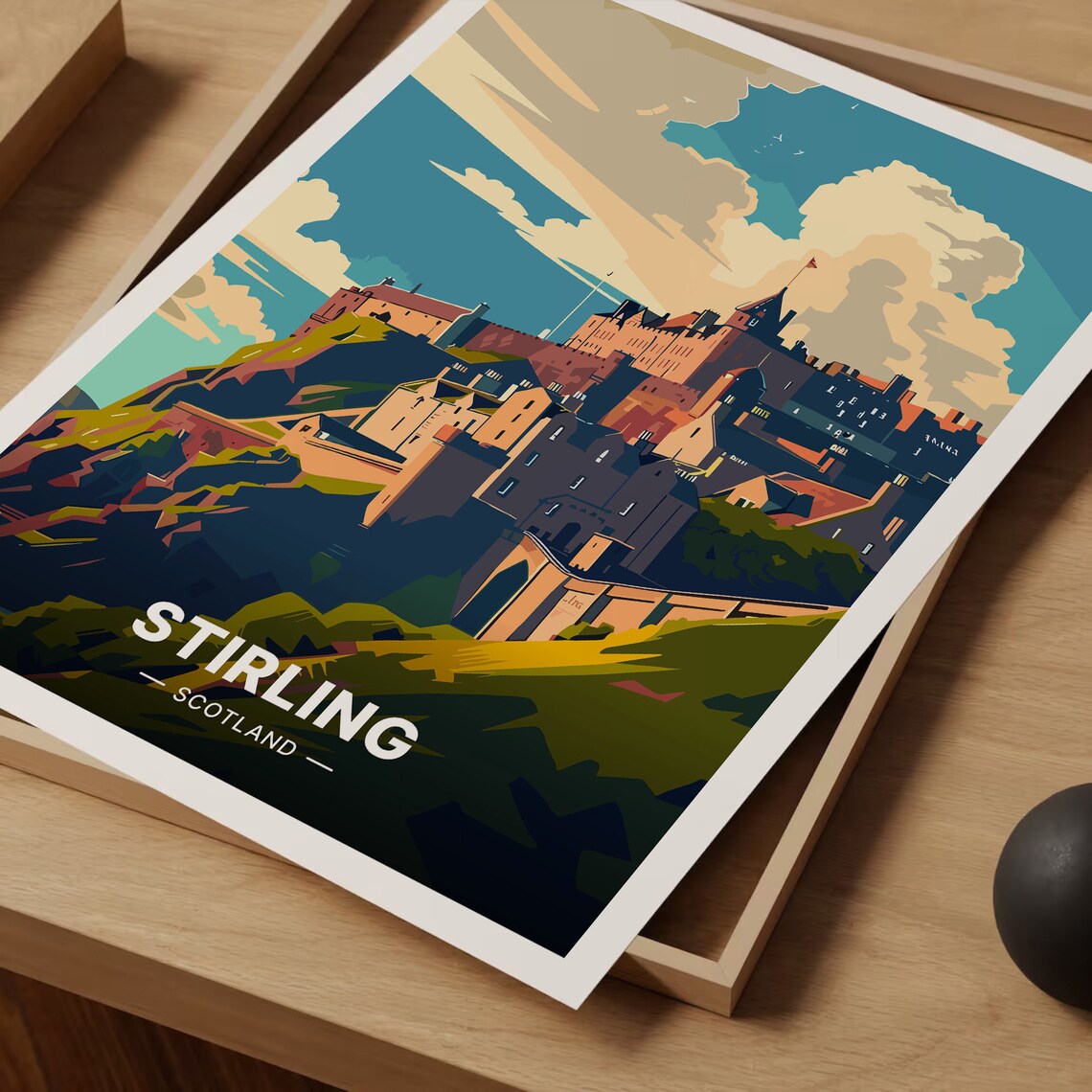 Stirling Castle Travel Poster, Scottish Landmark Illustration - Image 3