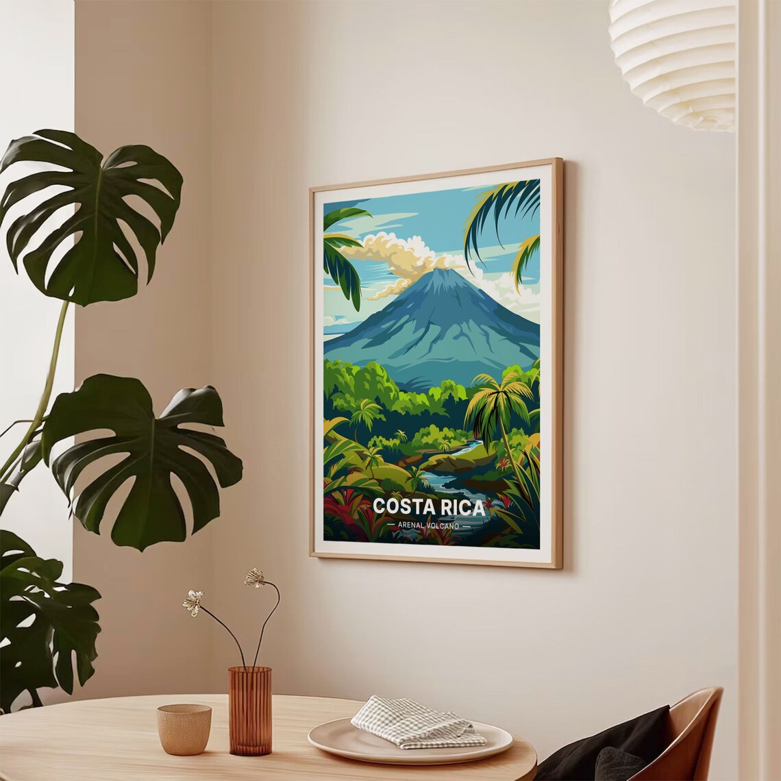 Arenal Volcano Costa Rica Travel Poster, Caribbean - Image 2