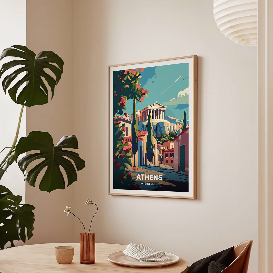 Athens Greece Travel Poster, Traditional City Art - Image 2