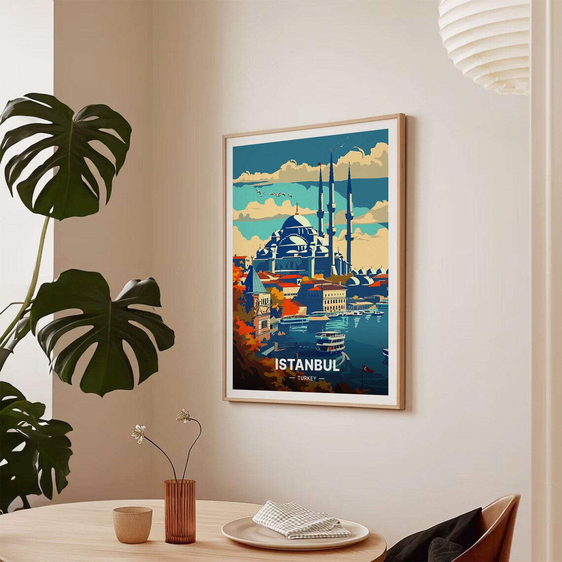 Istanbul Skyline Travel Poster, Cityscape Art Print - Image 2
