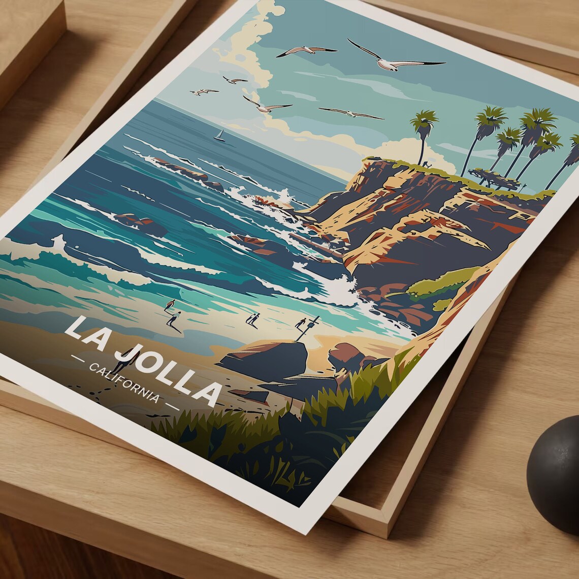 La Jolla California Travel Poster, Scenic Coast - Image 3