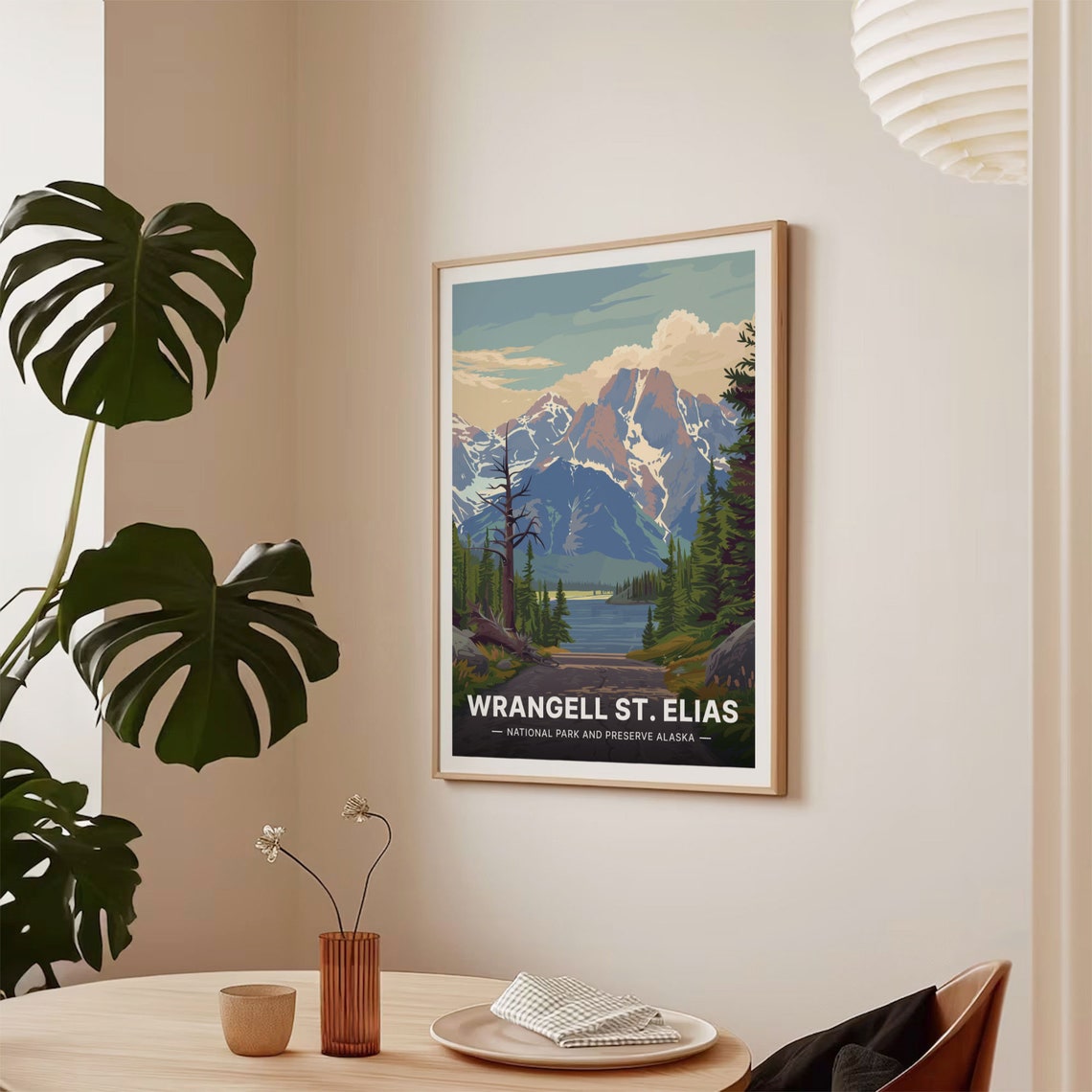 Wrangell St Elias Alaska National Park Alpine Mountain Lake Poster - Image 2