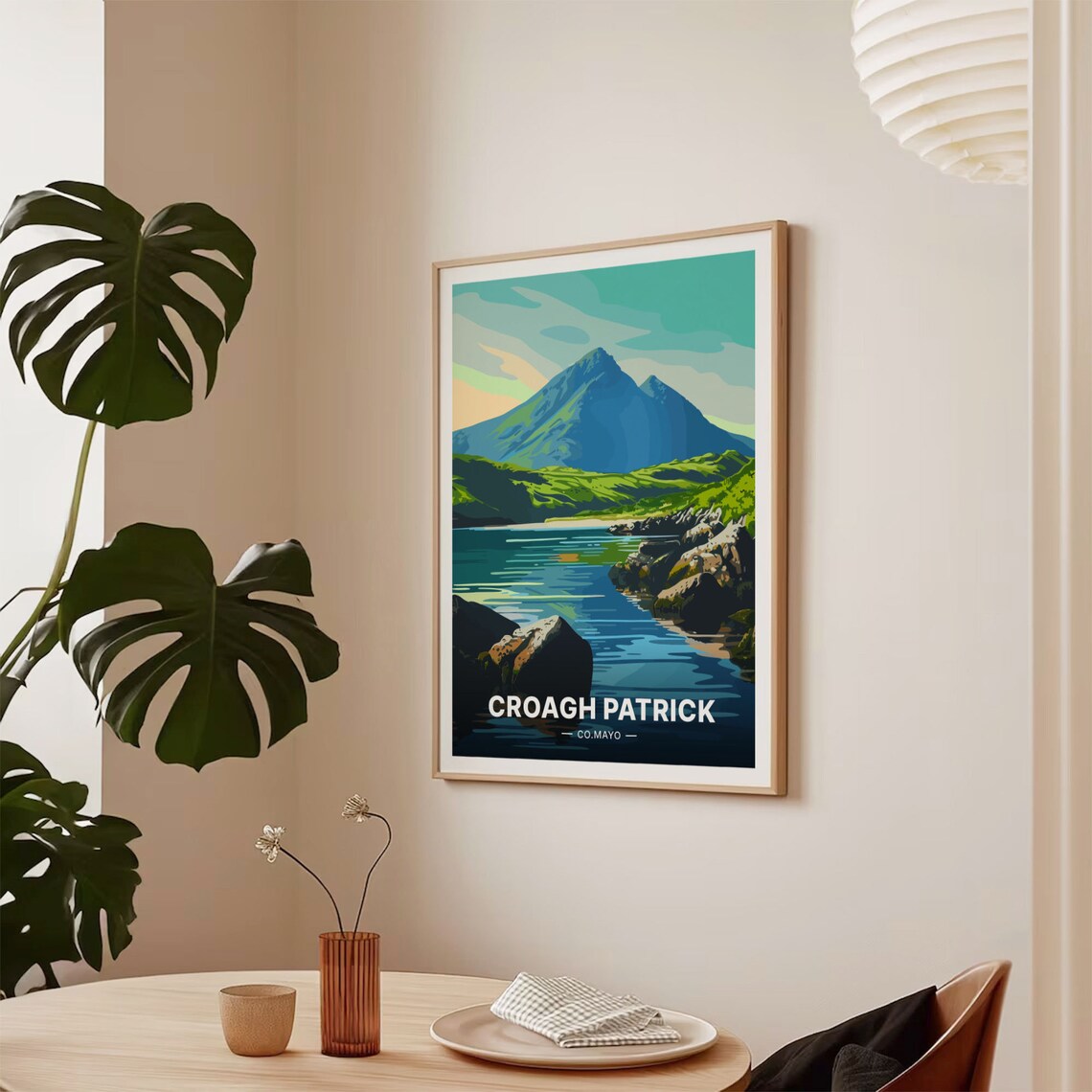 Ireland Travel Poster, Croagh Patrick County Mayo - Image 2