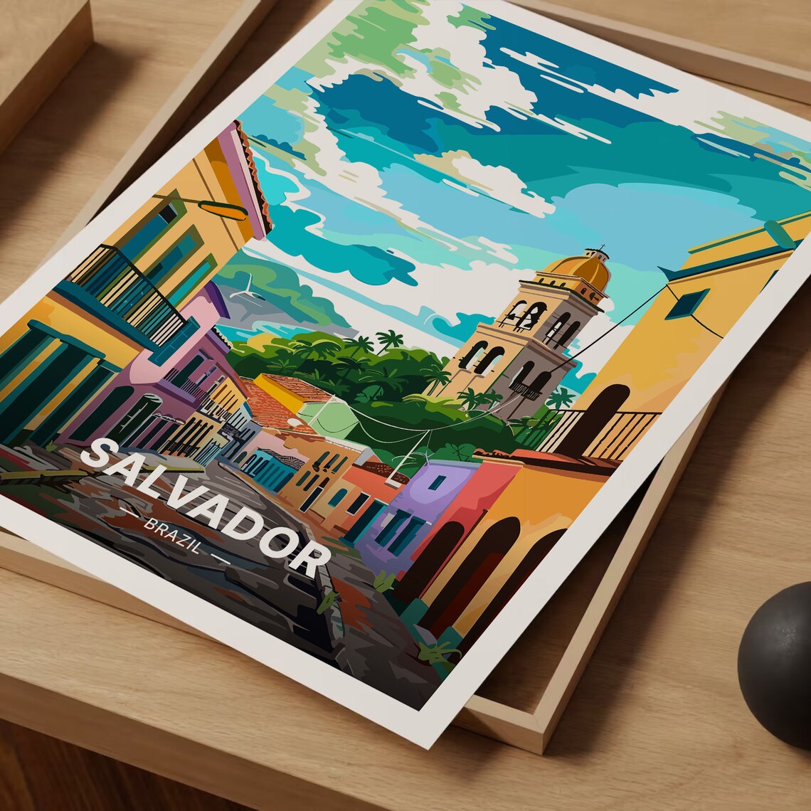 Salvador Brazil Travel Poster, Artistic Wall Decor - Image 3