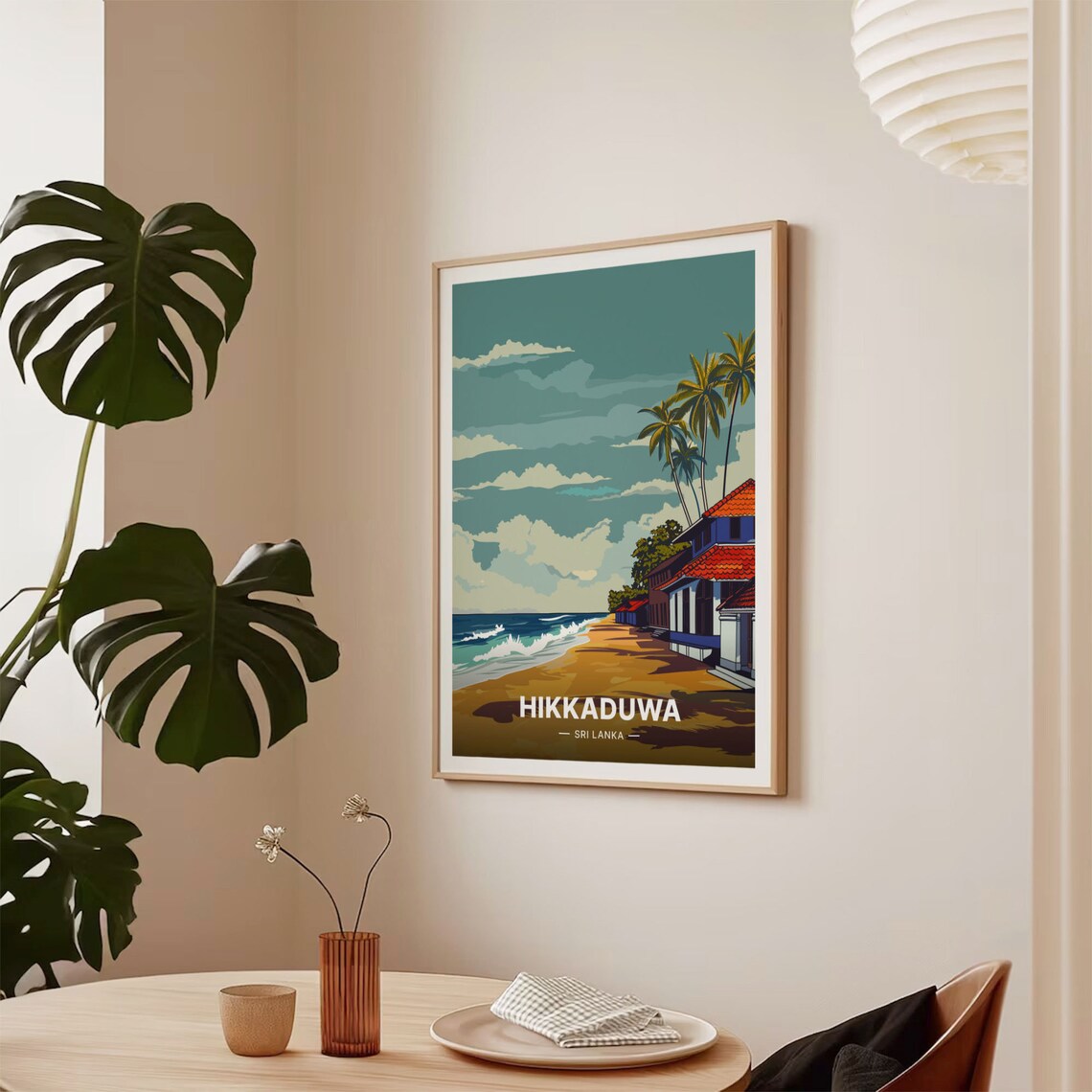 Sri Lanka Travel Poster, Hikkaduwa Beach Tuk Tuk - Image 2